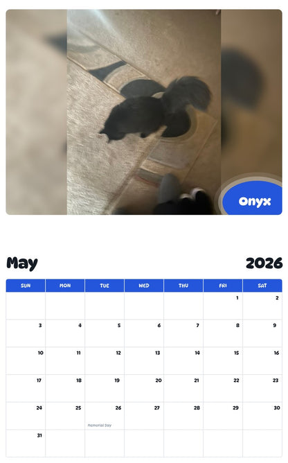 2026 - 2027 Onyx - Pawidols Pet Calendar
