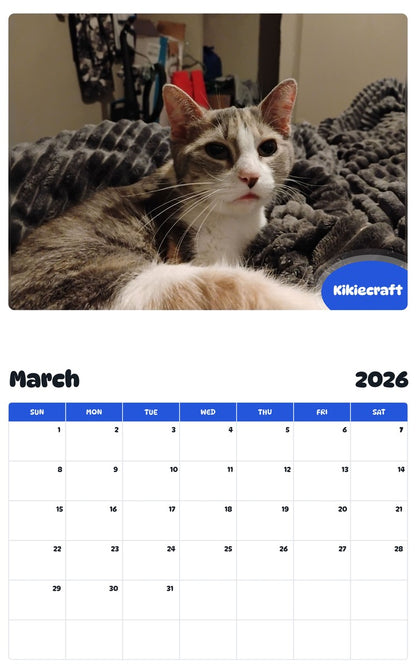 November 2025 - October 2026 Kikiecraft - Pawidols Pet Calendar
