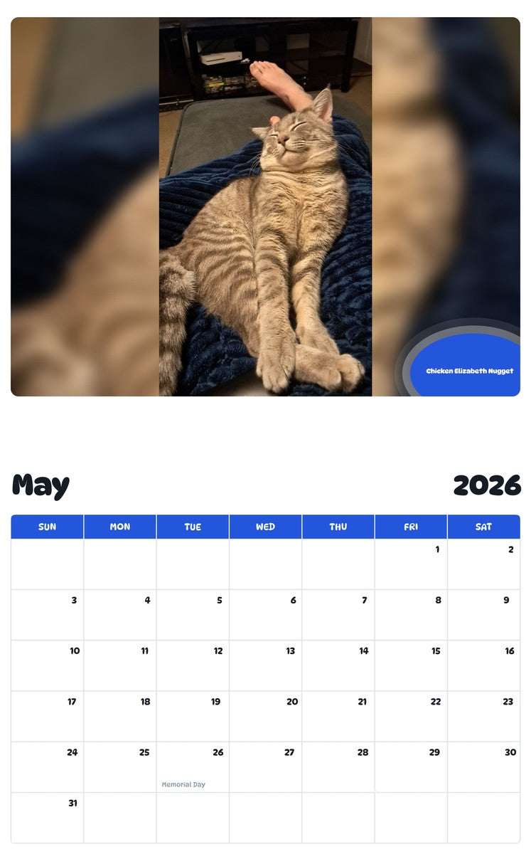 2026 - 2027 Chicken Elizabeth Nugget - Pawidols Pet Calendar