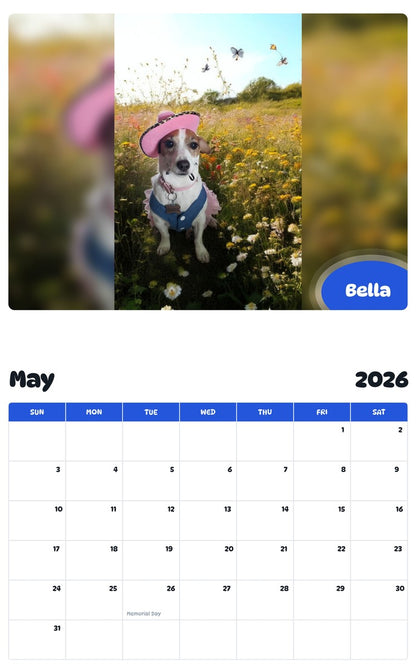 2026 - 2027 Bella - Pawidols Pet Calendar