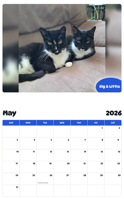 2026 - 2027 Big & Little - Pawidols Pet Calendar