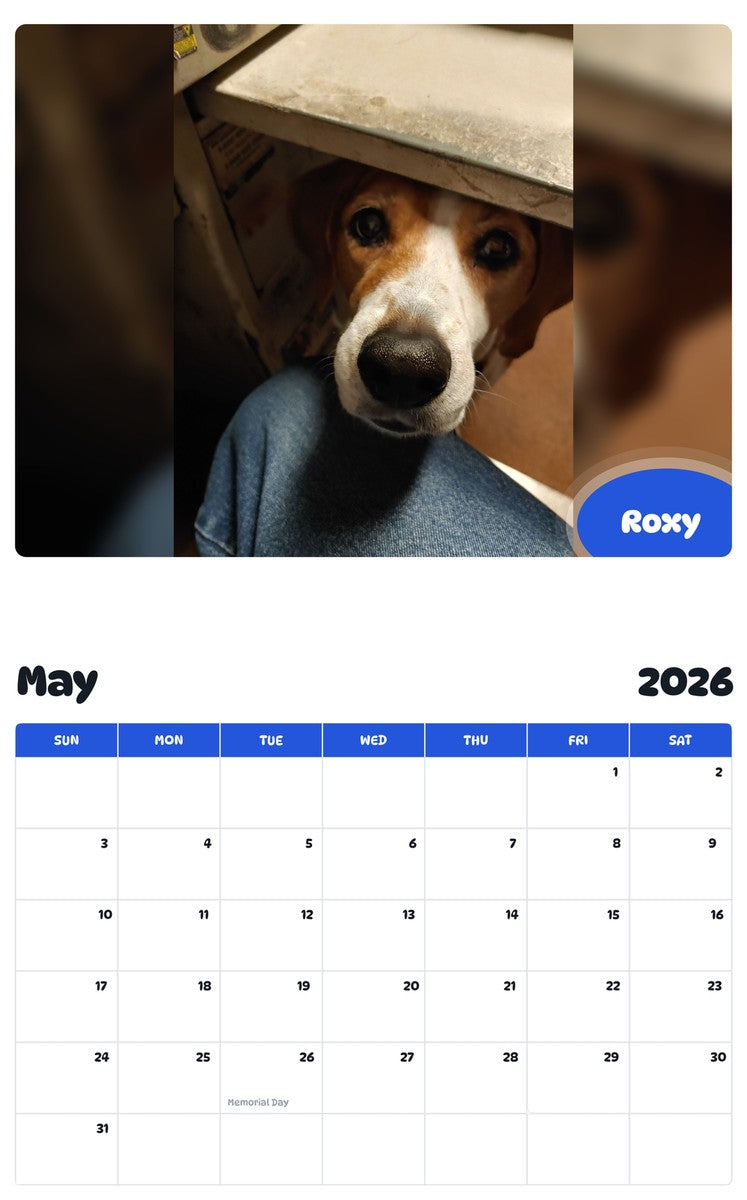 2026 - 2027 Roxy - Pawidols Pet Calendar
