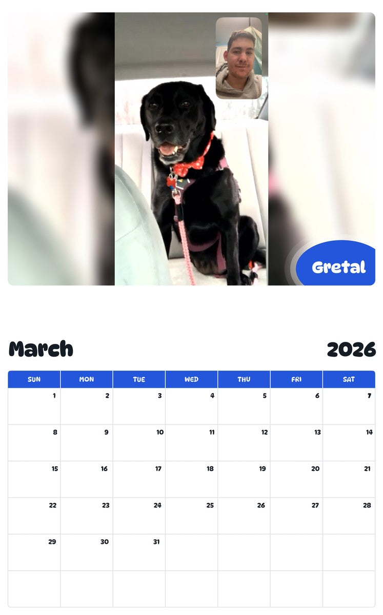 November 2025 - October 2026 Gretal - Pawidols Pet Calendar