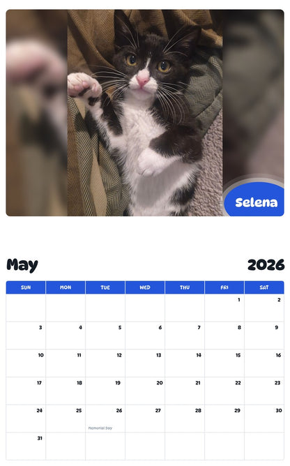 2026 - 2027 Selena - Pawidols Pet Calendar