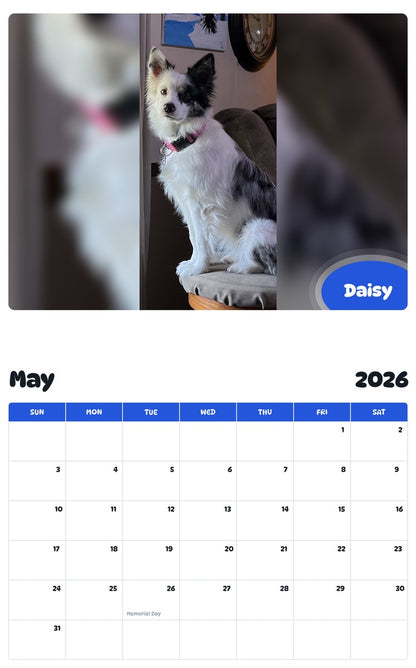 2026 - 2027 Daisy - Pawidols Pet Calendar