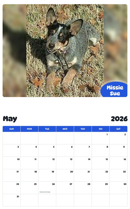 2026 - 2027 Missie Sue - Pawidols Pet Calendar