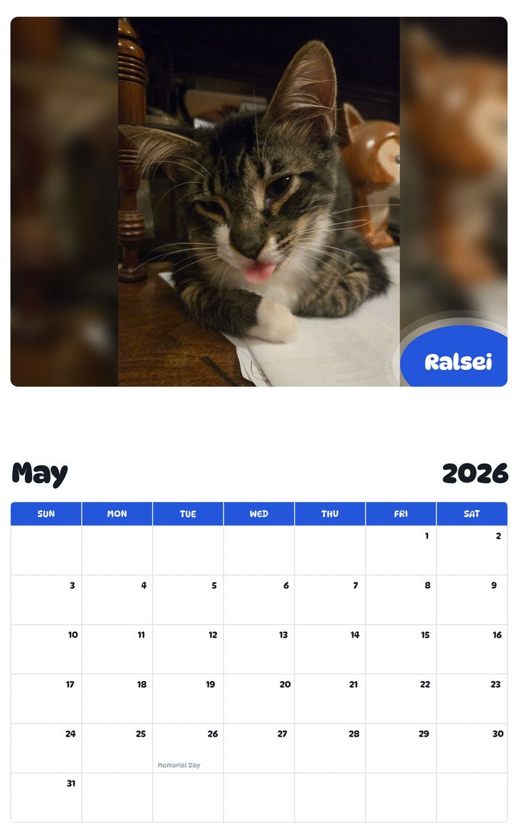 2026 - 2027 Ralsei - Pawidols Pet Calendar