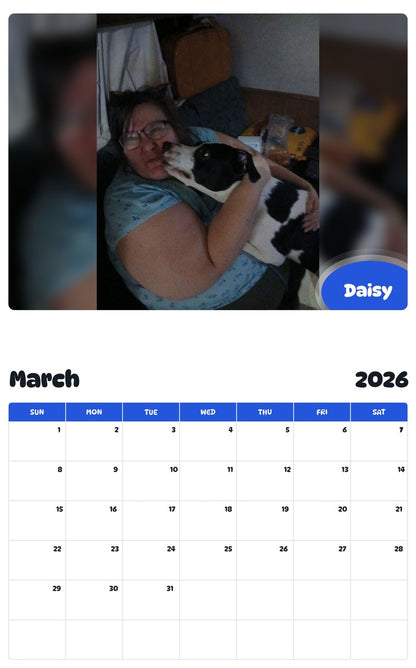 November 2025 - October 2026 Daisy - Pawidols Pet Calendar