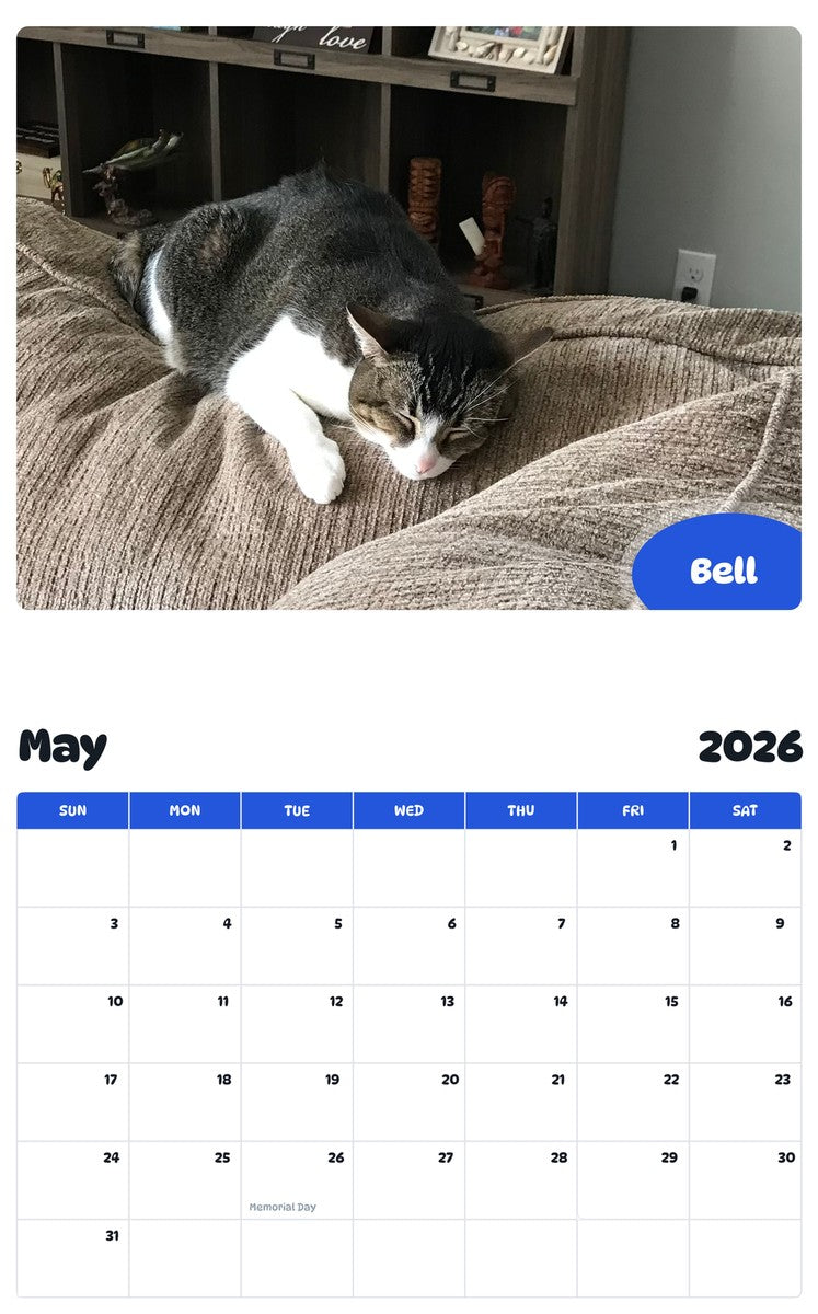2026 - 2027 Bell - Pawidols Pet Calendar