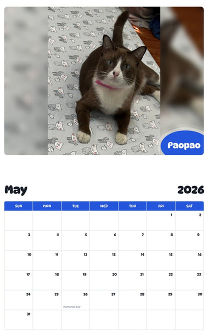 2026 - 2027 Paopao - Pawidols Pet Calendar