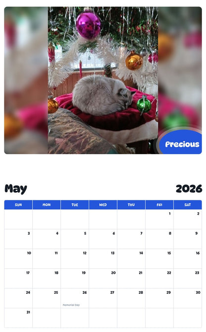 2026 - 2027 Precious - Pawidols Pet Calendar