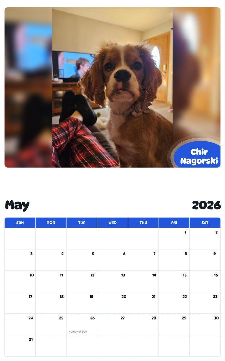 2026 - 2027 Chir Nagorski - Pawidols Pet Calendar