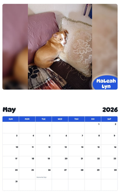 2026 - 2027 MaLeah Lyn - Pawidols Pet Calendar