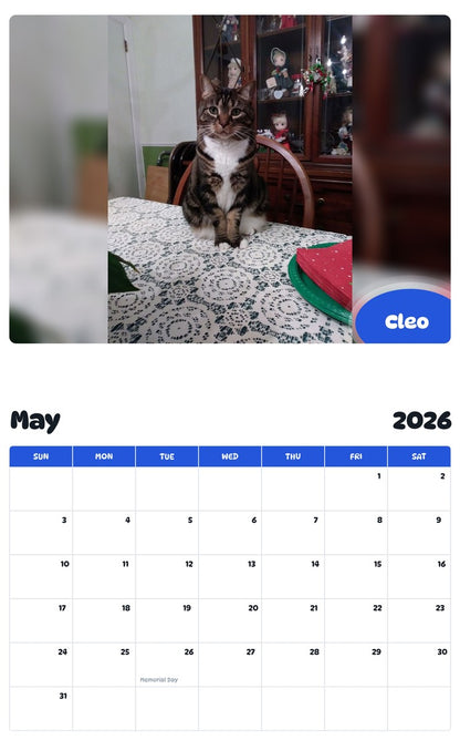 2026 - 2027 Cleo - Pawidols Pet Calendar
