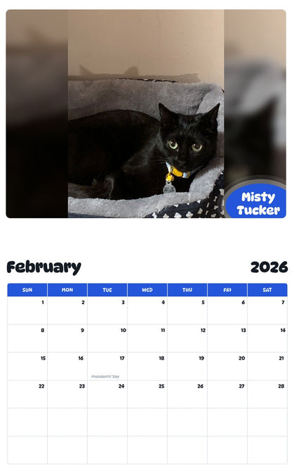 October 2025 - September 2026 Misty Tucker - Pawidols Pet Calendar