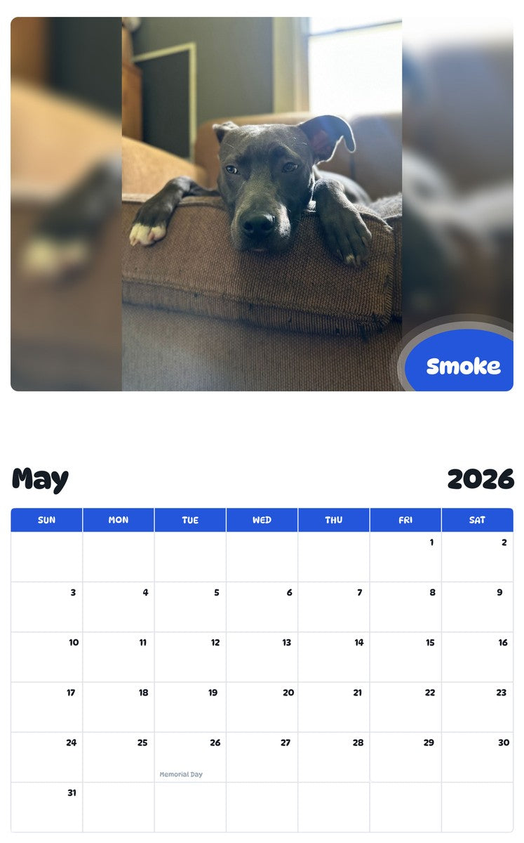 2026 - 2027 Smoke - Pawidols Pet Calendar