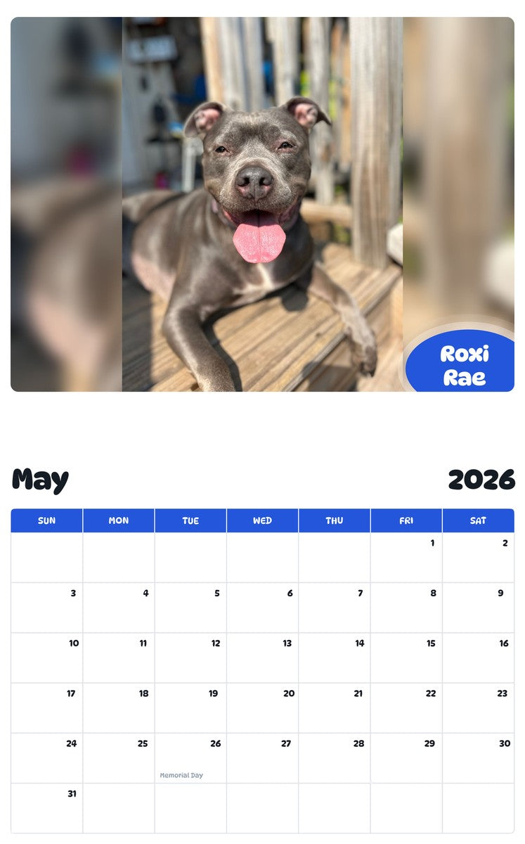 2026 - 2027 Roxi Rae - Pawidols Pet Calendar