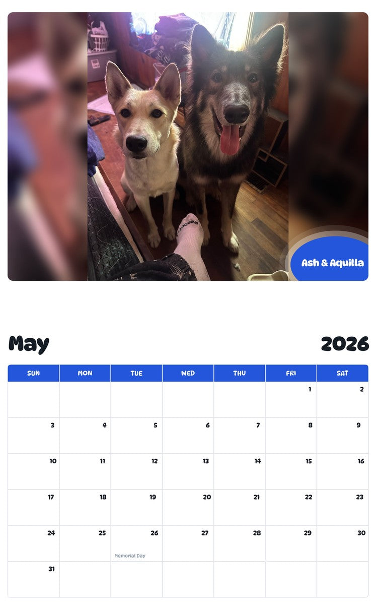 2026 - 2027 Ash & Aquilla - Pawidols Pet Calendar