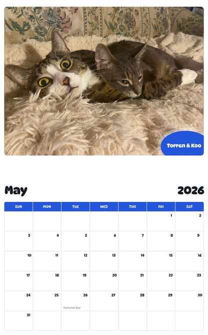 2026 - 2027 Torren & Koo - Pawidols Pet Calendar