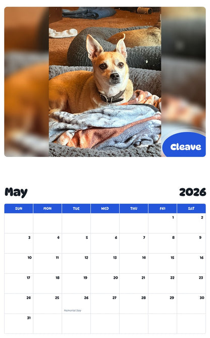 2026 - 2027 Cleave - Pawidols Pet Calendar