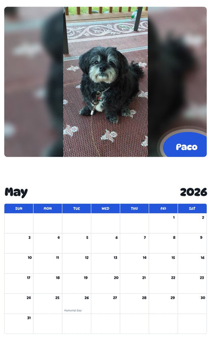 2026 - 2027 Paco - Pawidols Pet Calendar