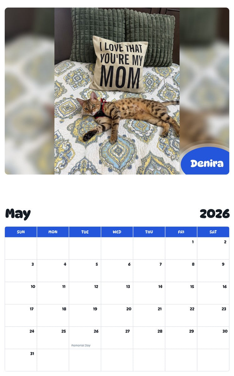 2026 - 2027 Denira - Pawidols Pet Calendar
