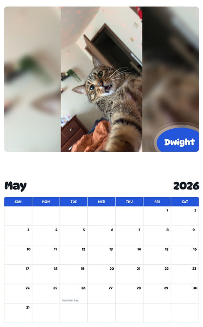2026 - 2027 Dwight - Pawidols Pet Calendar