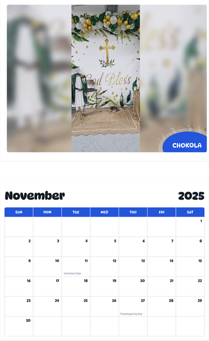 July 2025 - June 2026 Chokola - Pawidols Pet Calendar