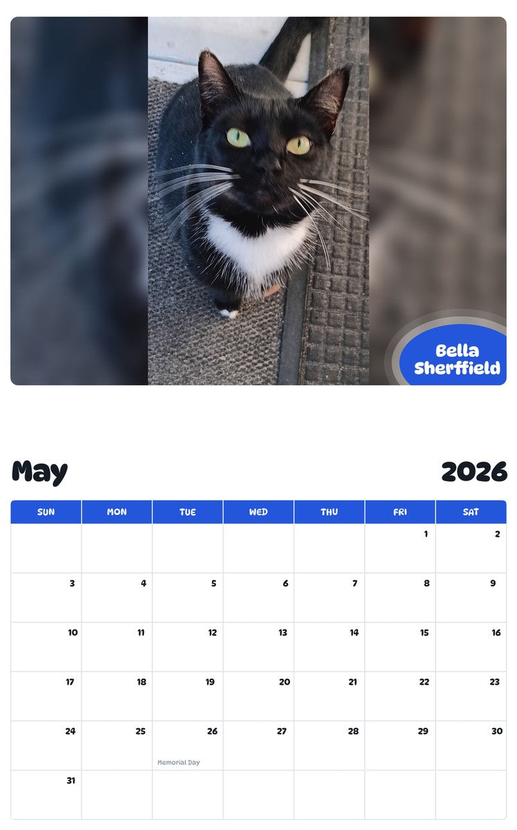 2026 - 2027 Bella Sherffield - Pawidols Pet Calendar