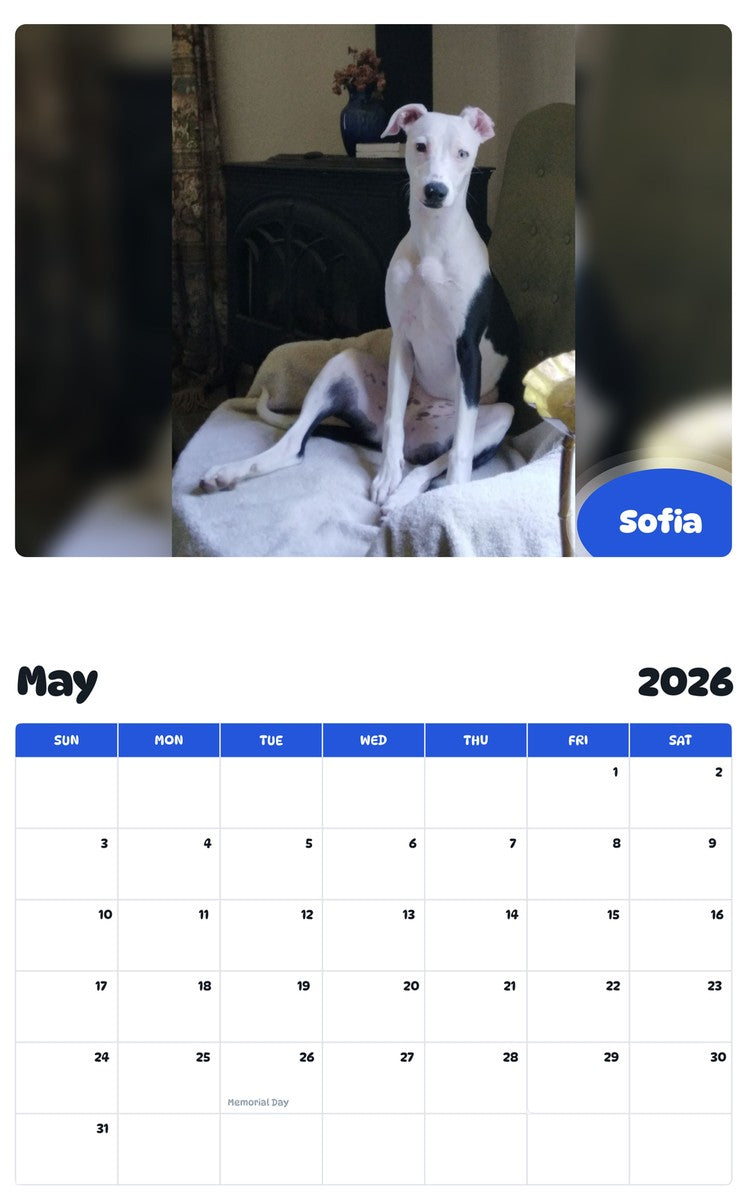 2026 - 2027 Sofia - Pawidols Pet Calendar