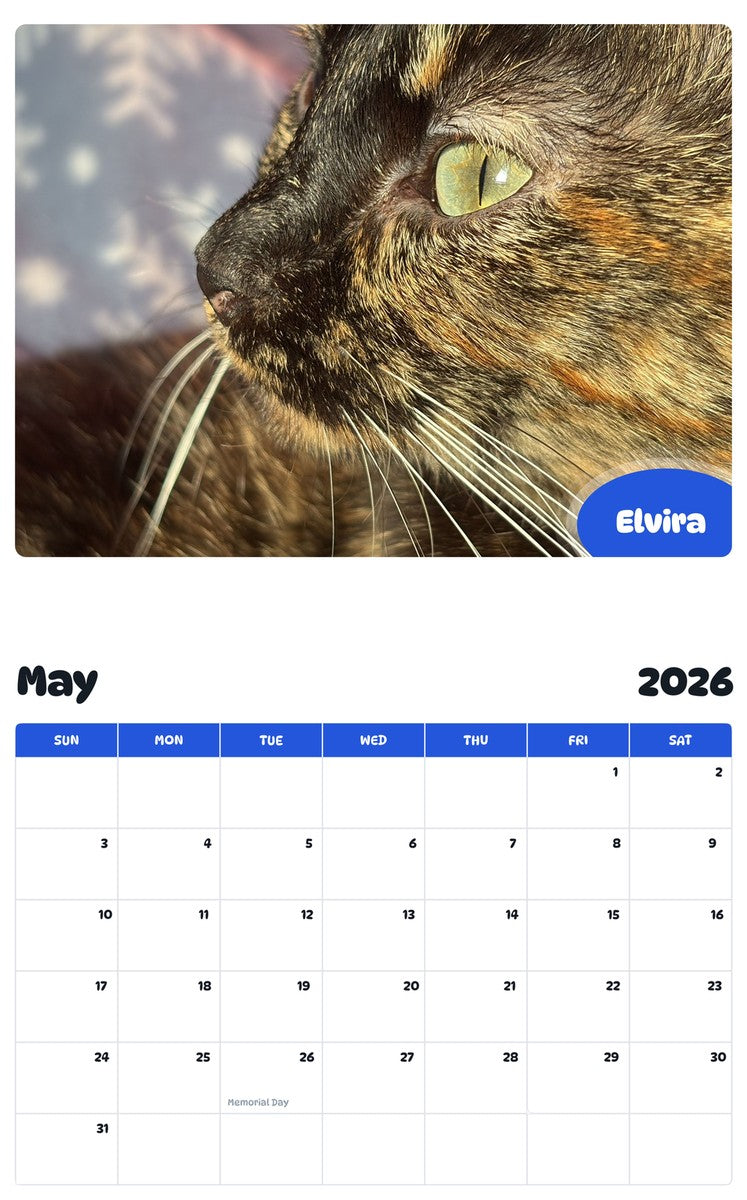 2026 - 2027 Elvira - Pawidols Pet Calendar