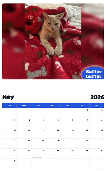 2026 - 2027 Butter butter - Pawidols Pet Calendar