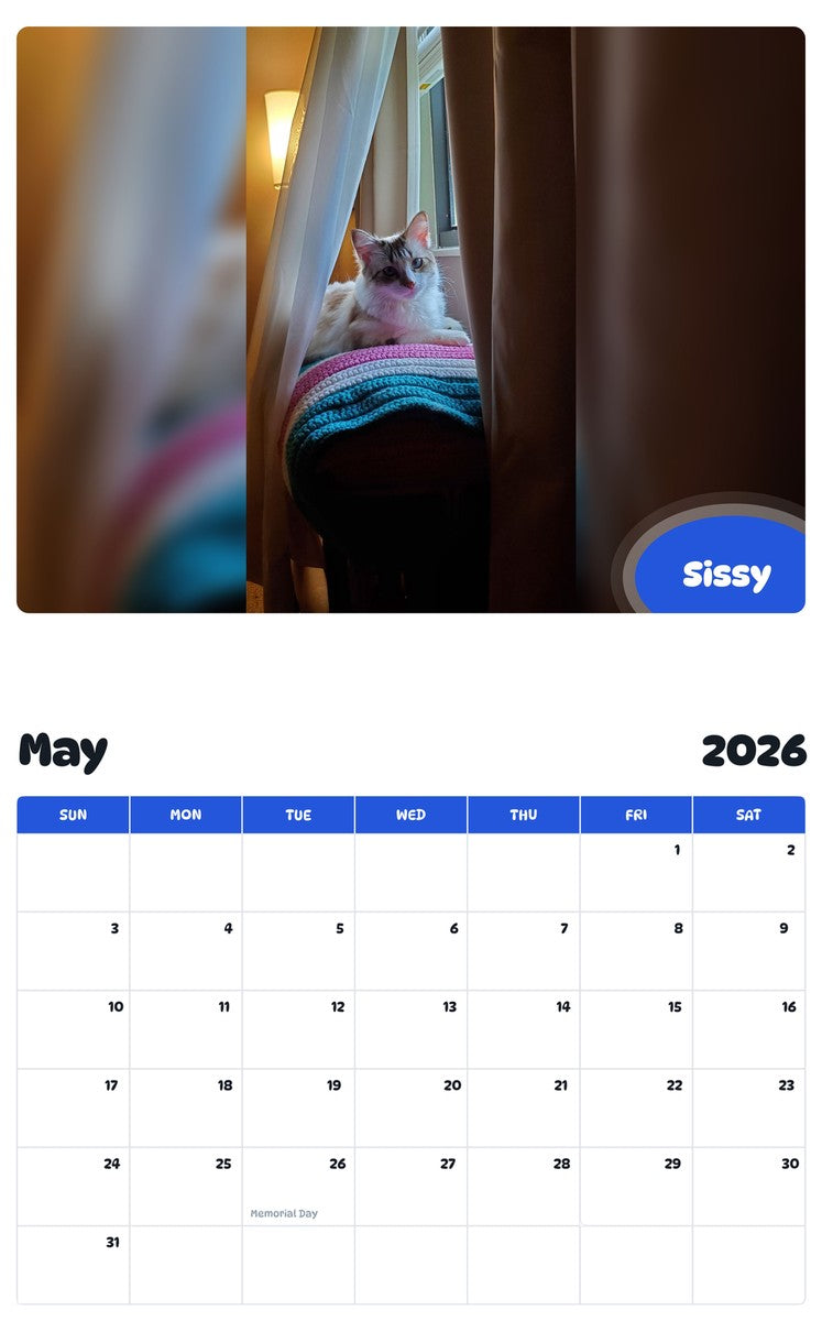 2026 - 2027 Sissy - Pawidols Pet Calendar