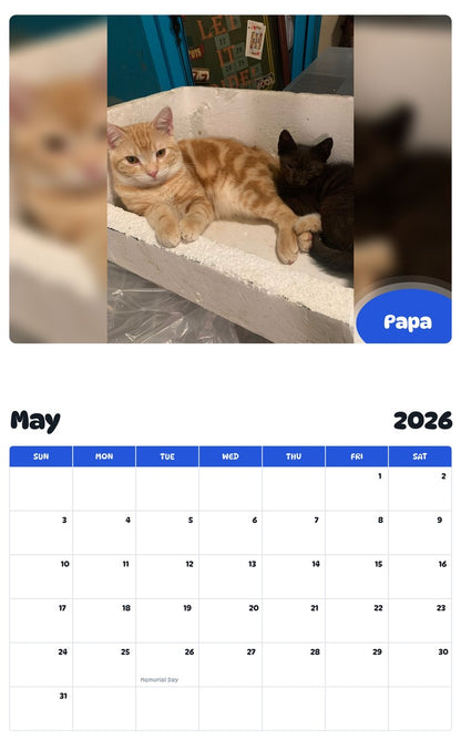 2026 - 2027 Papa - Pawidols Pet Calendar