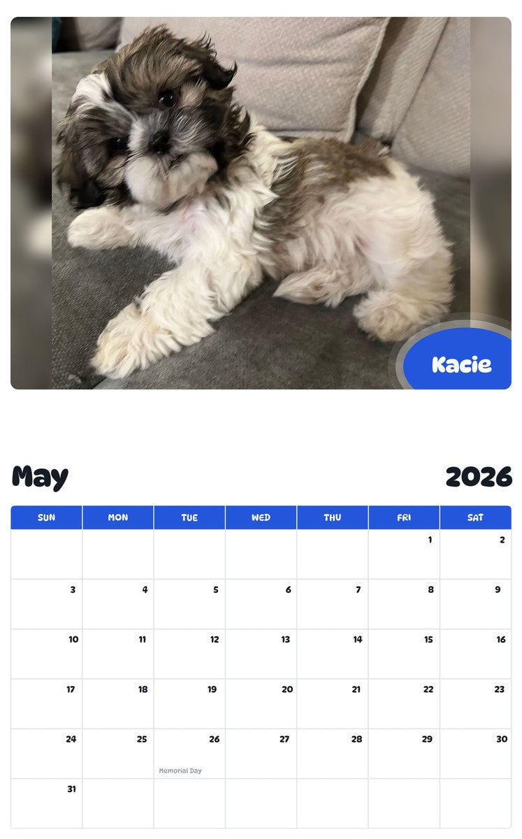2026 - 2027 Kacie - Pawidols Pet Calendar