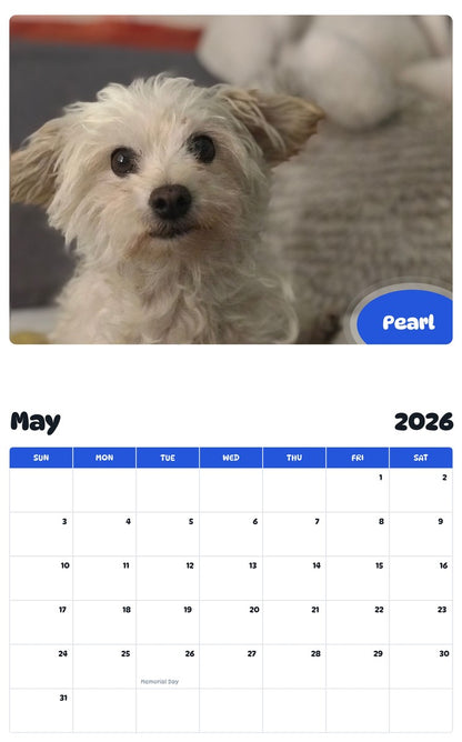 2026 - 2027 Pearl - Pawidols Pet Calendar