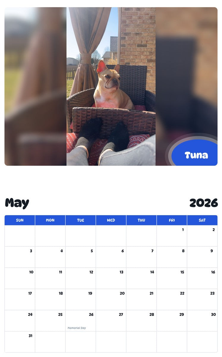 2026 - 2027 Tuna - Pawidols Pet Calendar