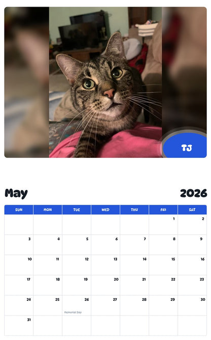 2026 - 2027 TJ - Pawidols Pet Calendar