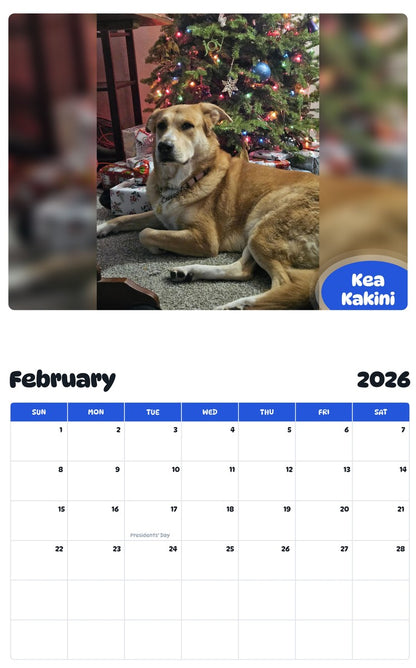 October 2025 - September 2026 Kea Kakini - Pawidols Pet Calendar