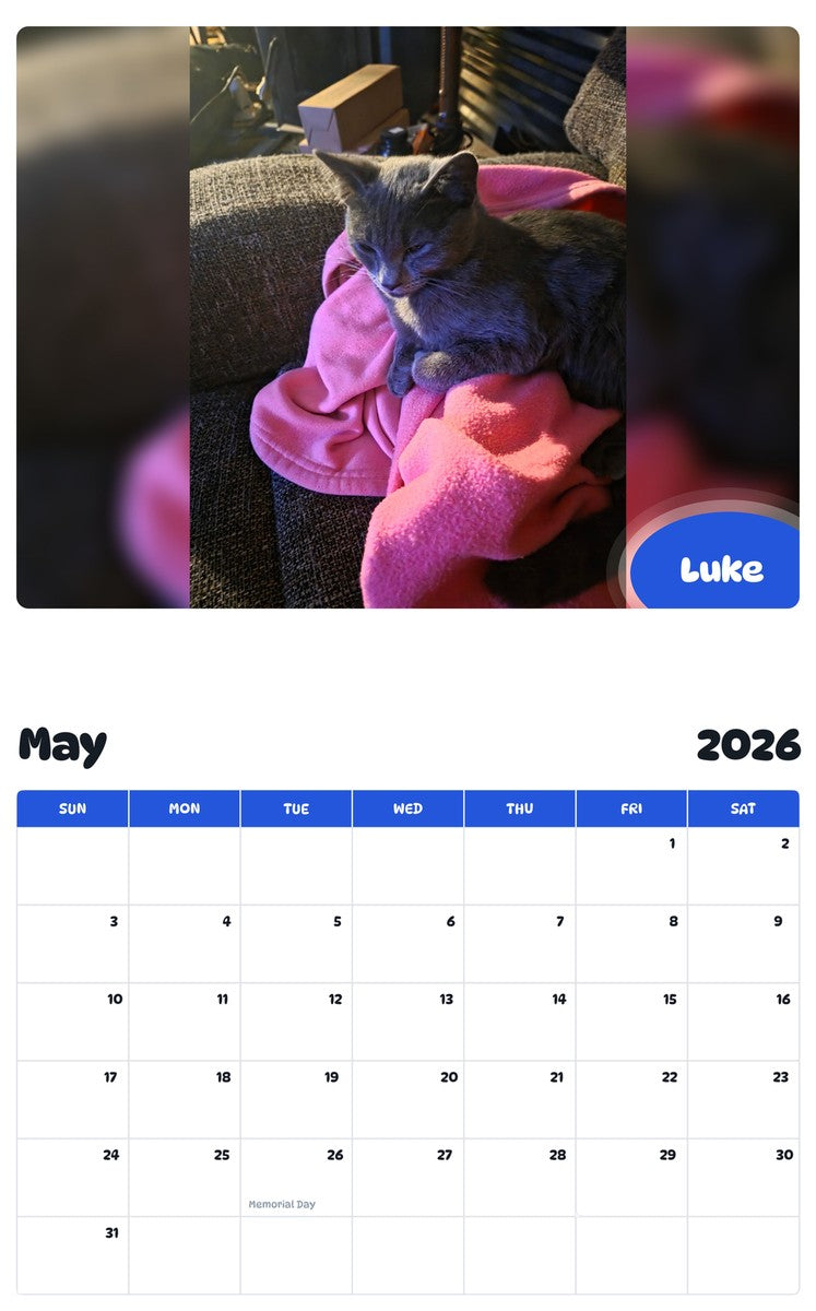 2026 - 2027 Luke - Pawidols Pet Calendar