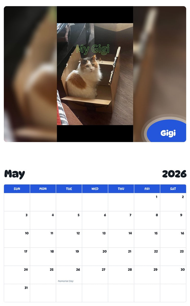 2026 - 2027 Gigi - Pawidols Pet Calendar