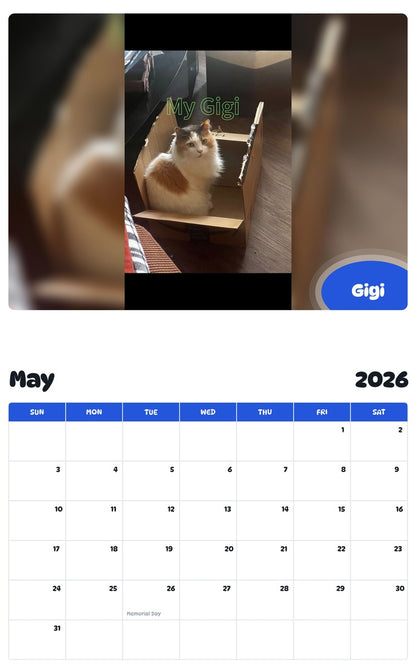 2026 - 2027 Gigi - Pawidols Pet Calendar