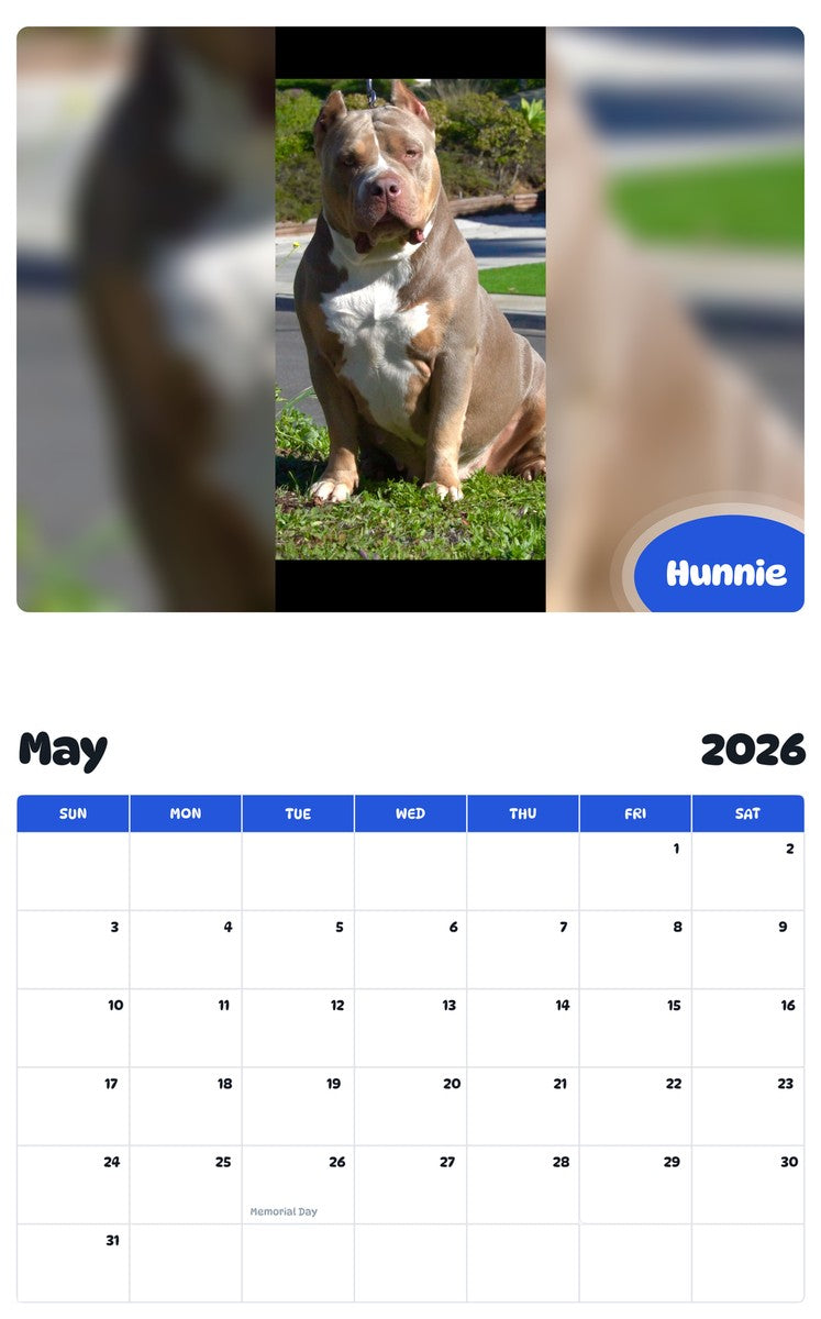 2026 - 2027 Hunnie - Pawidols Pet Calendar