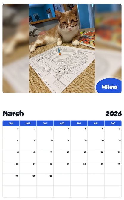 November 2025 - October 2026 Wilma - Pawidols Pet Calendar