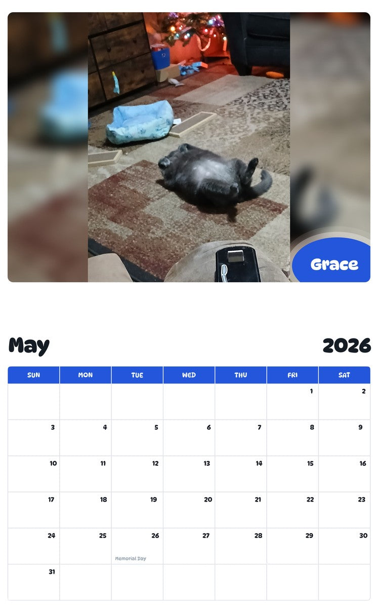 2026 - 2027 Grace - Pawidols Pet Calendar