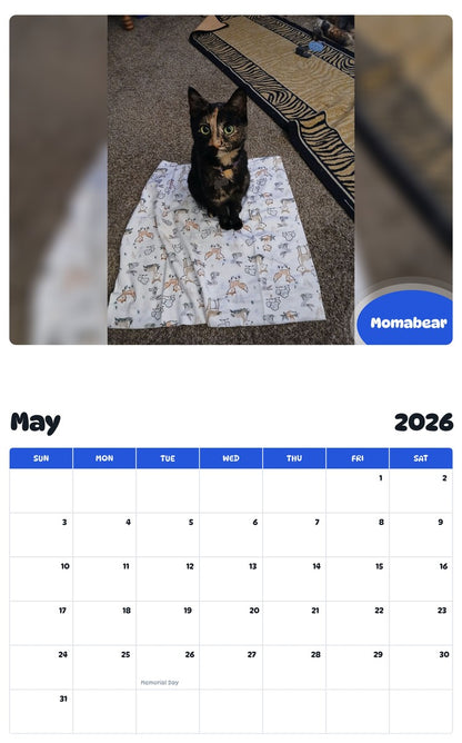 2026 - 2027 Momabear - Pawidols Pet Calendar