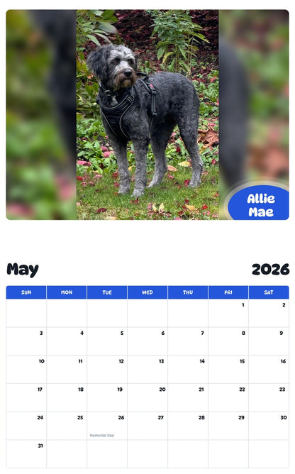 2026 - 2027 Allie Mae - Pawidols Pet Calendar