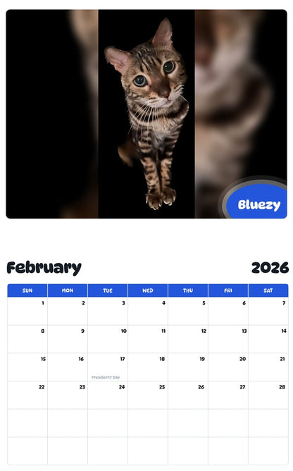 October 2025 - September 2026 Bluezy - Pawidols Pet Calendar