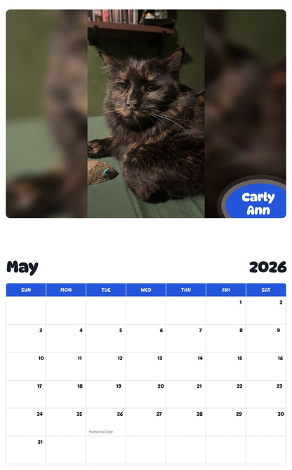 2026 - 2027 Carly Ann - Pawidols Pet Calendar
