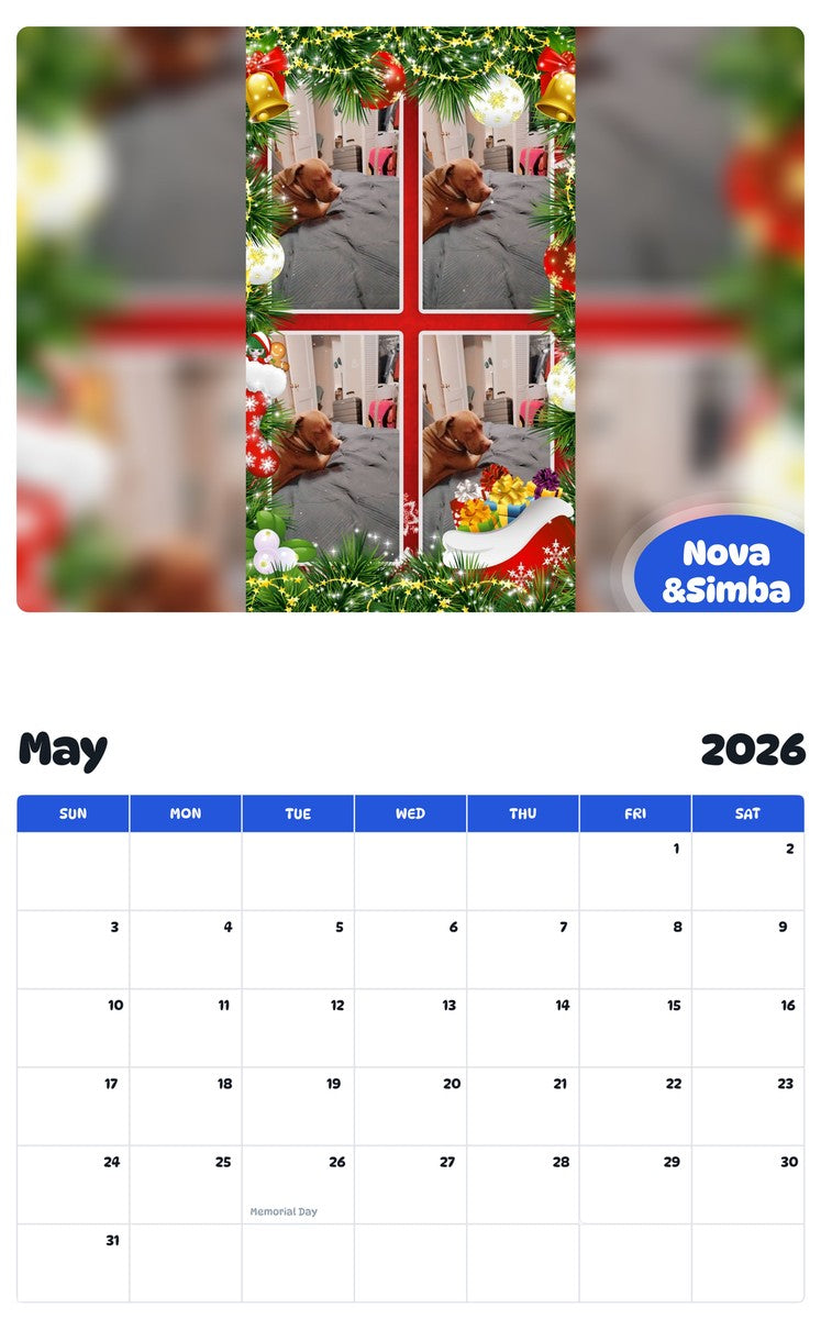 2026 - 2027 Nova &Simba - Pawidols Pet Calendar